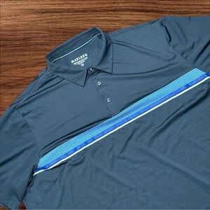 maelreg‎ performance polo 3XL Men’s Gray Blue Golf Striped